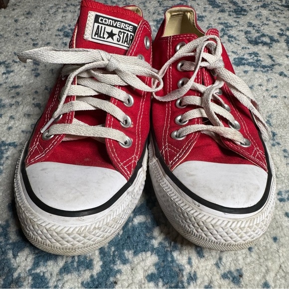 Chuck Taylor All Star Canvas Low Top Red White Classic Mens 6 women’s 8 M9696 - Picture 3 of 9